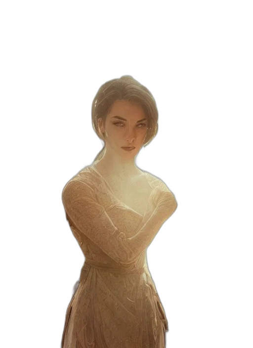 dress, face, staff, jewelry, photorealistic, concept art, 3d render, fantasy art transparent PNG cut-out
