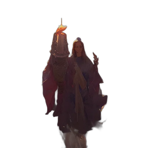 staff, creature, mask, crown, concept art, fantasy art, pixel art, 3d render transparent PNG cut-out