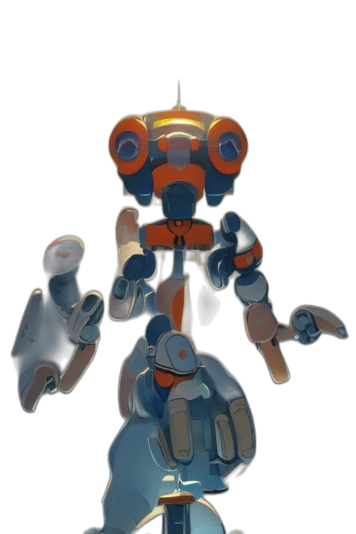 robot, weapon, staff, 3d render transparent PNG cut-out