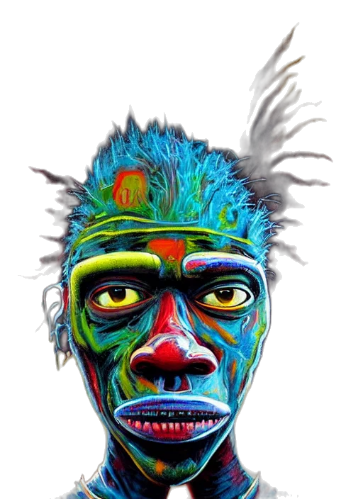 mask, face, creature, staff transparent PNG cut-out