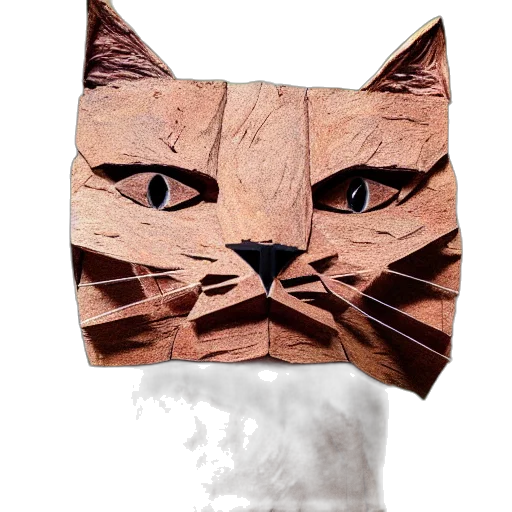 mask, hat, animal, face, photorealistic, 3d render, cat, made transparent PNG cut-out