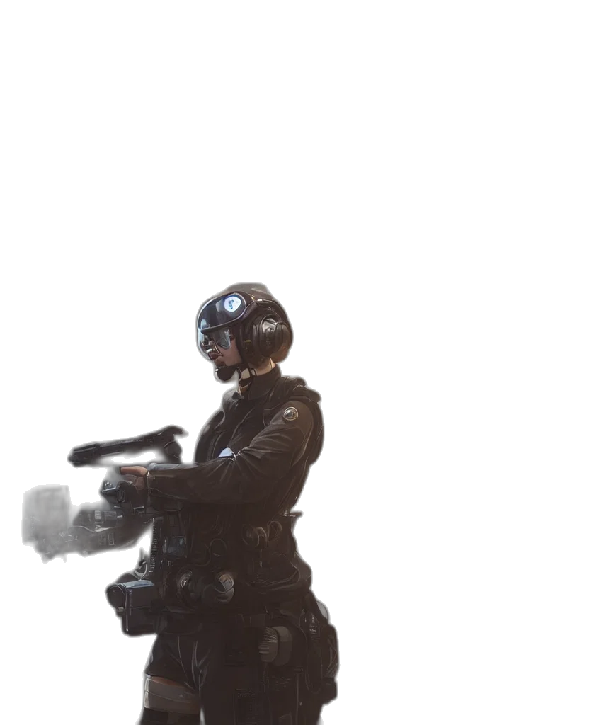 robot, weapon, staff, mask transparent PNG cut-out