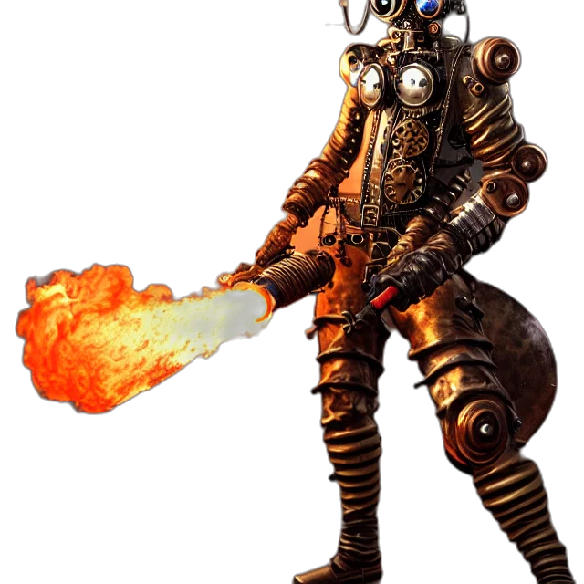 robot, staff, weapon, creature transparent PNG cut-out
