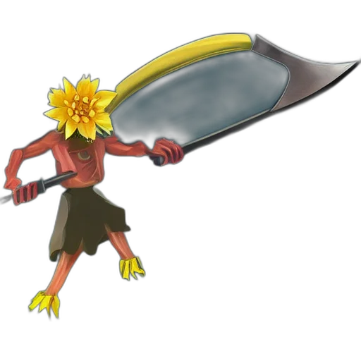 weapon, staff, sword, flower, concept art, 3d render, pixel art, fantasy art transparent PNG cut-out