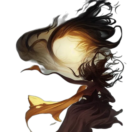 hair, dragon, mask, dress transparent PNG cut-out