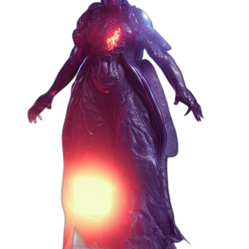 dress, creature, staff, robot transparent PNG cut-out
