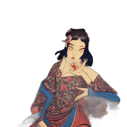 dress, staff, jewelry, mask, fantasy art, concept art, pixel art, anime transparent PNG cut-out