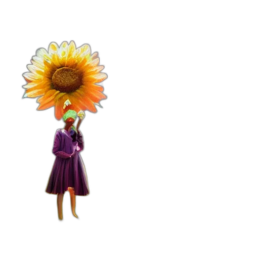 flower, dress, staff, umbrella transparent PNG cut-out