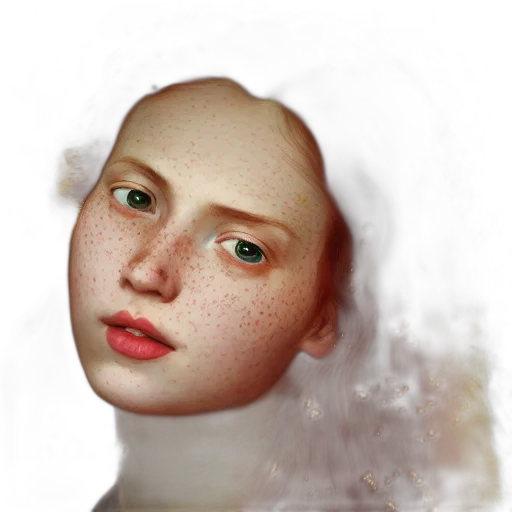 face, mask, robot, hair, photorealistic, oil painting, 3d render, fantasy art transparent PNG cut-out