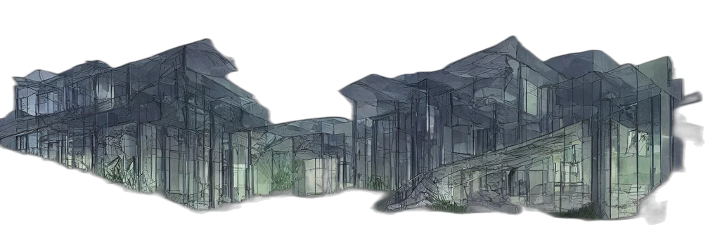 building, concept art, 3d render, photorealistic transparent PNG cut-out