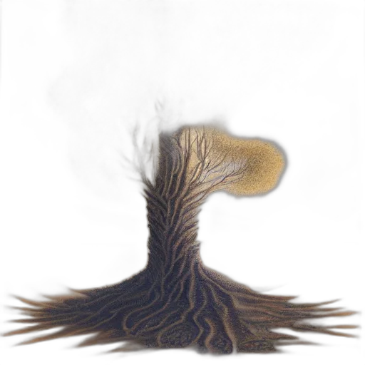 hair, crown, tree, creature transparent PNG cut-out