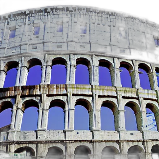 building, crown, 3d render, photorealistic, blue, coliseum, made, out transparent PNG cut-out