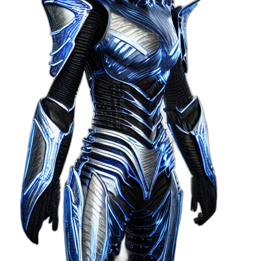 robot, dress, concept art, 3d render, fantasy art, blue, photography, hyper transparent PNG cut-out