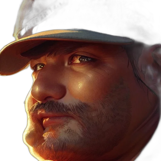 face, hat, weapon, photorealistic, oil painting, concept art, watercolor, golden transparent PNG cut-out