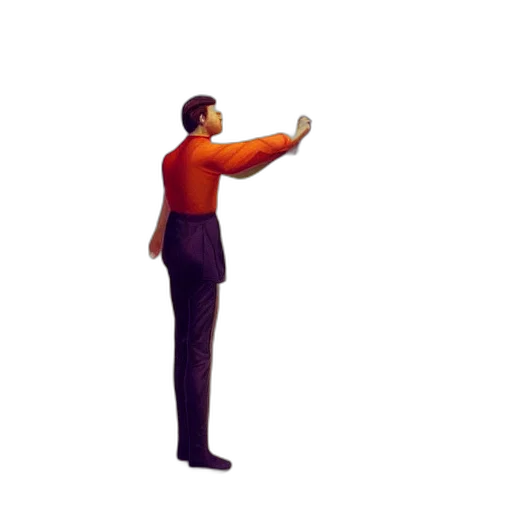 staff, jacket, robot, 3d render, concept art, pixel art, outer space, red transparent PNG cut-out