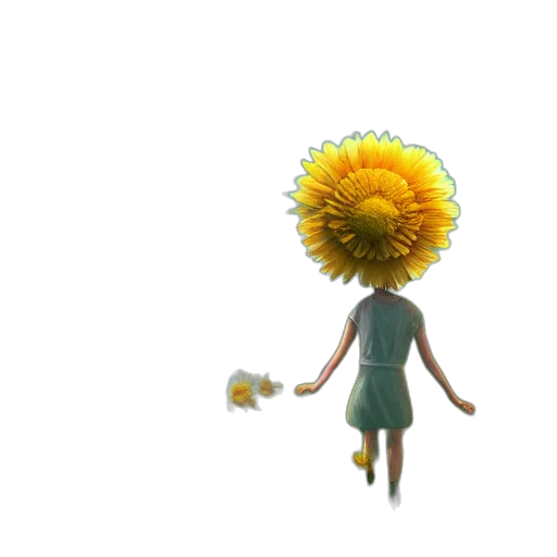 flower, staff, dress, crown transparent PNG cut-out