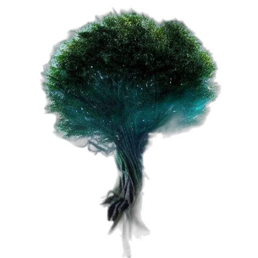 tree, hair, crown, creature, concept art, 3d render, photorealistic, fantasy art transparent PNG cut-out