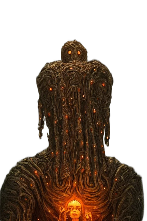 hair, creature, crown, staff transparent PNG cut-out