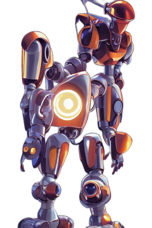 robot, weapon, staff, animal, concept art, 3d render, pixel art, cyberpunk transparent PNG cut-out