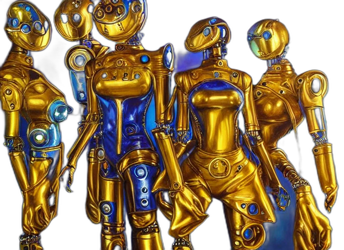 robot, concept art, 3d render, fantasy art transparent PNG cut-out