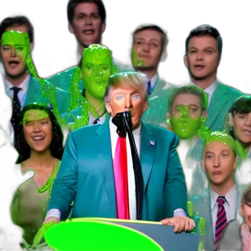mask, creature, concept art, outer space, green, neon, donald, trump transparent PNG cut-out