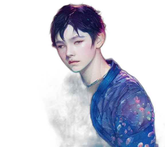 face, watercolor, photorealistic, fantasy art transparent PNG cut-out