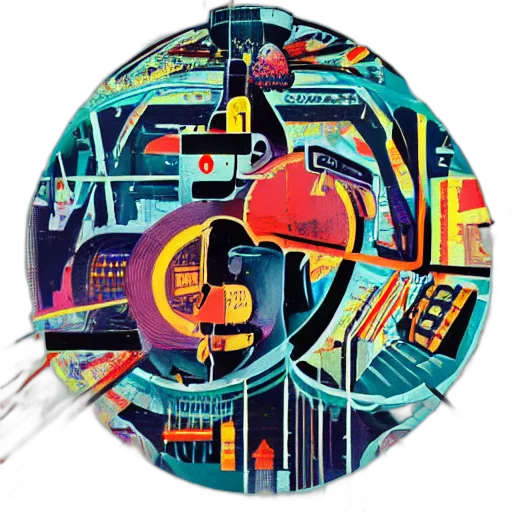 concept art, cyberpunk, pixel art, comic book art transparent PNG cut-out
