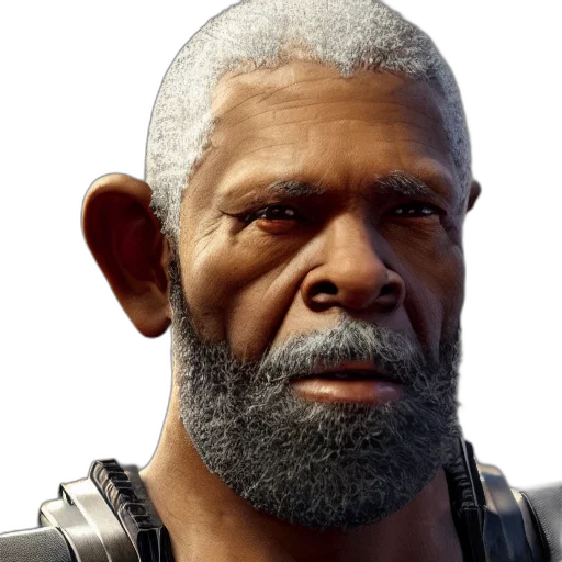 face, weapon, concept art, 3d render transparent PNG cut-out