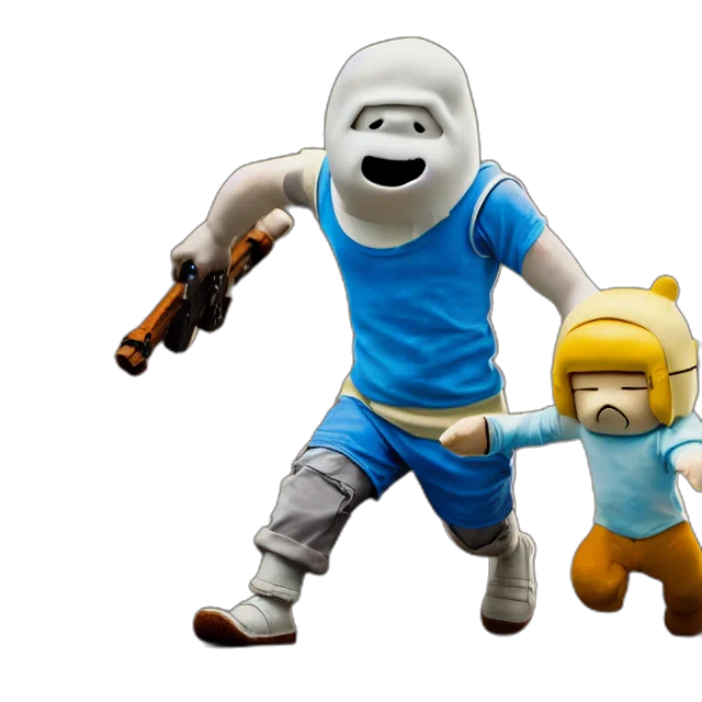 3d render, concept art, full, body, shot, hero, pose, finn transparent PNG cut-out
