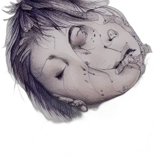 mask, face, crown, hair, pencil sketch, photorealistic, concept art, fantasy art transparent PNG cut-out