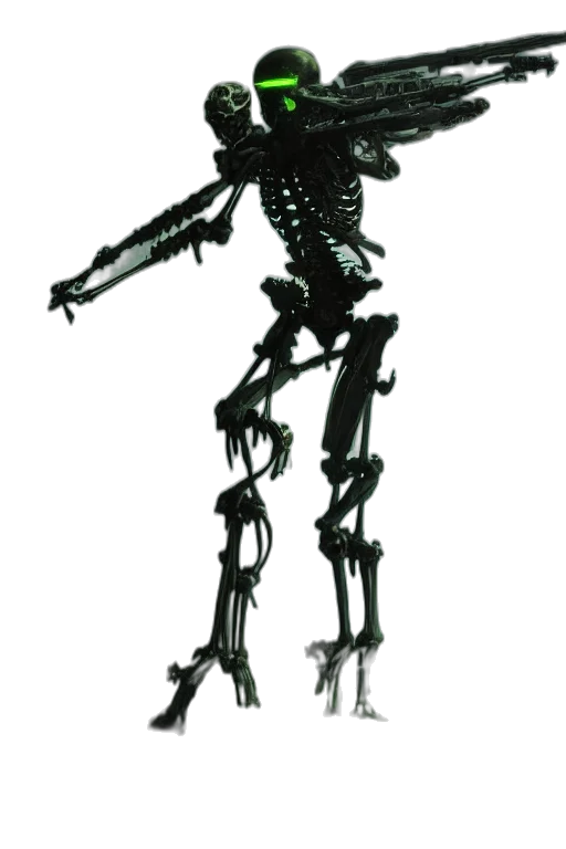 robot, staff, creature, animal, concept art, 3d render, cyberpunk, pixel art transparent PNG cut-out