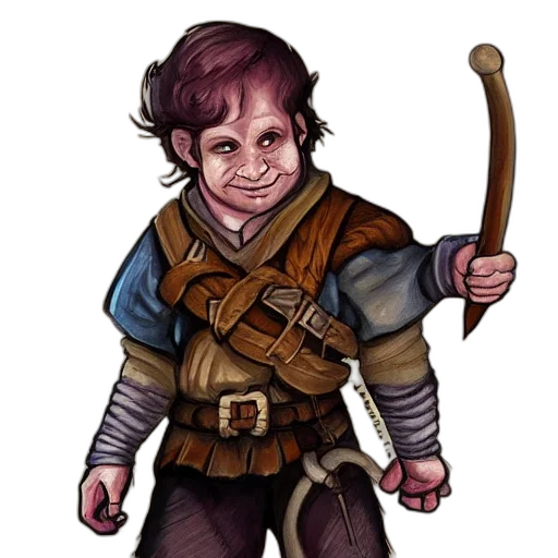 staff, face, fantasy art, concept art, watercolor, pixel art, halfling, dnd transparent PNG cut-out