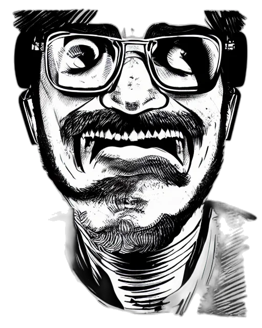 face, cartoon, comic book art, pencil sketch transparent PNG cut-out