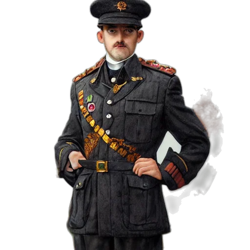 staff, jacket, hat, weapon transparent PNG cut-out