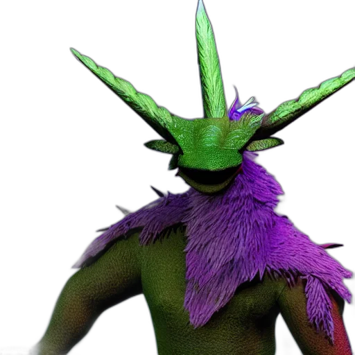 mask, creature, hat, staff transparent PNG cut-out
