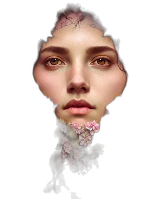 face, mask, crown, flower transparent PNG cut-out
