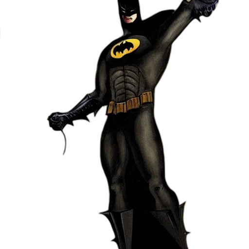 comic book art, concept art, cartoon, tim, burton, batman, painted, classic transparent PNG cut-out