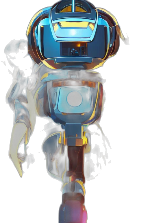robot, mask, staff, weapon transparent PNG cut-out