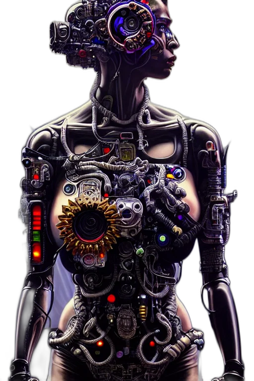 robot, jewelry, jacket, face, cyberpunk, concept art, comic book art, 3d render transparent PNG cut-out