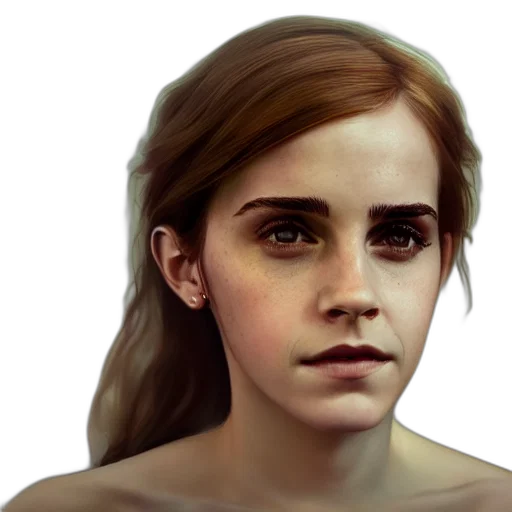 face, concept art, photorealistic, fantasy art, oil painting, portrait, emma, watson transparent PNG cut-out