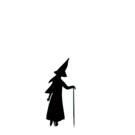 staff, hat, dress, creature transparent PNG cut-out