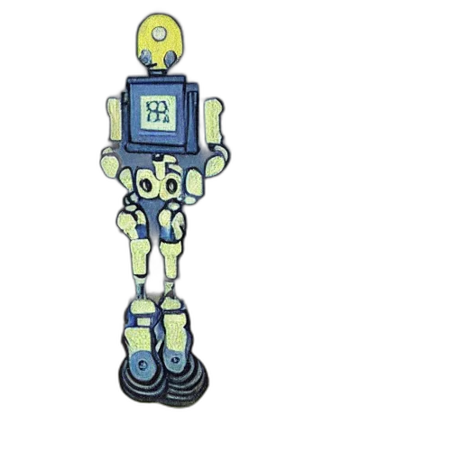 robot, staff, concept art, 3d render transparent PNG cut-out