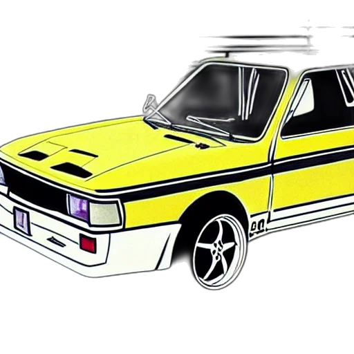 car, photorealistic, concept art, 3d render, anime, lada, initial, art transparent PNG cut-out