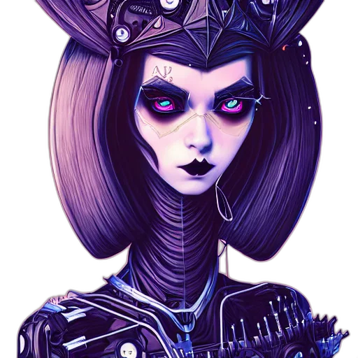 robot, concept art, fantasy art, cyberpunk, comic book art, outer space, dark, blue transparent PNG cut-out