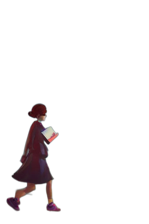 dress, staff, jacket, umbrella, pixel art, concept art, 3d render, anime transparent PNG cut-out