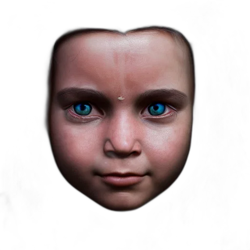 face, mask, creature, robot, photorealistic, 3d render, concept art, fantasy art transparent PNG cut-out