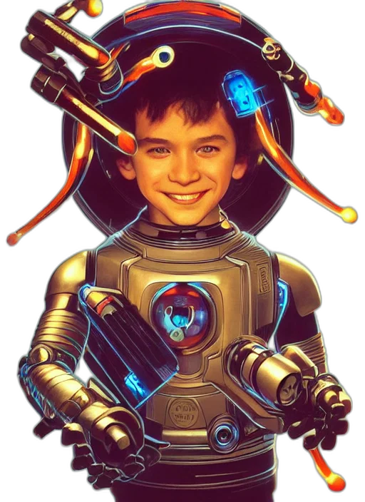 robot, face, weapon, concept art transparent PNG cut-out