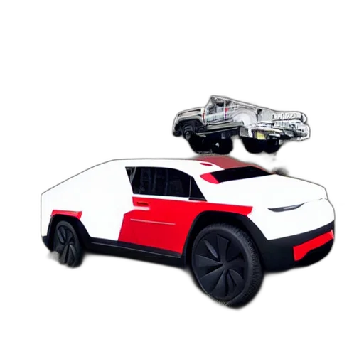 car, robot, 3d render, concept art, pixel art, tesla, hover, truck transparent PNG cut-out