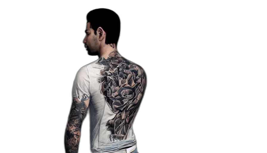 photorealistic, concept art, 3d render, comic book art, tattooed, young, thin, latino transparent PNG cut-out