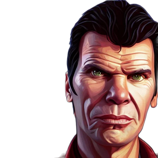 face, comic book art, photorealistic, concept art transparent PNG cut-out